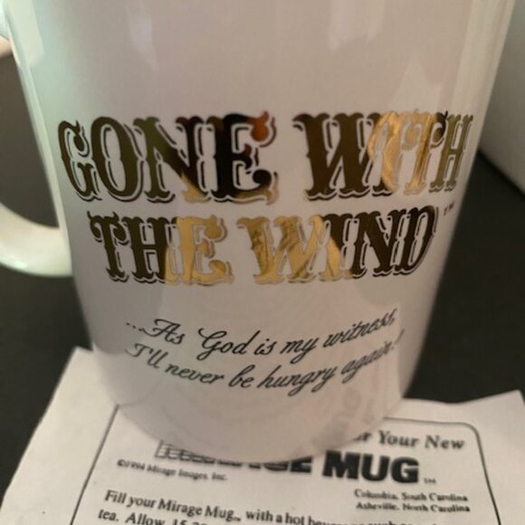 2 New VINTAGE 1995 GONE WITH THE WIND Mirage Mugs - Scarlet O'Hara & Tara - Picture 4 of 9